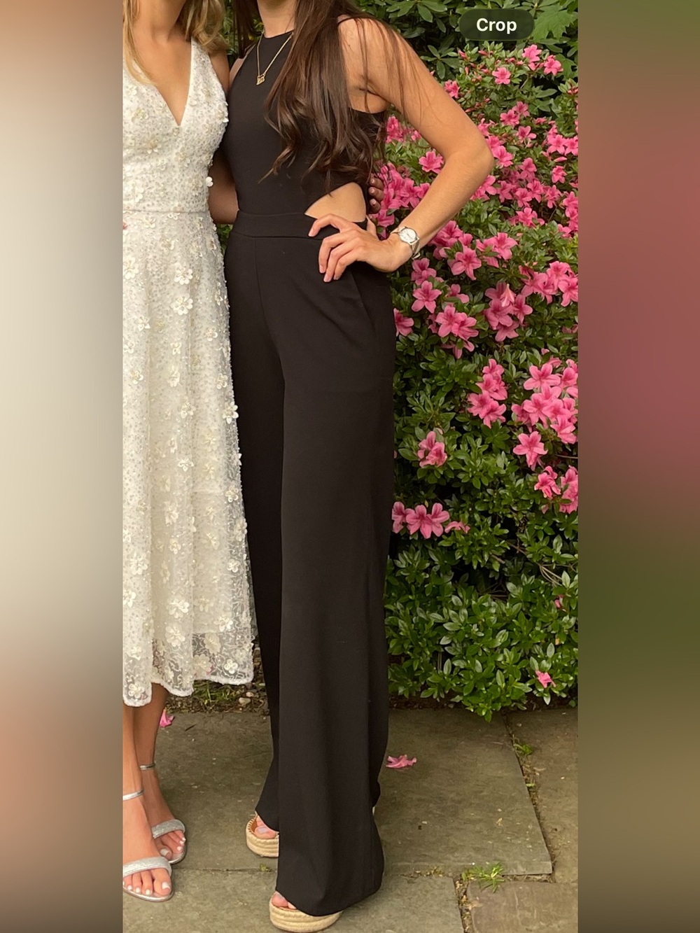Express Black Maxi Romper/jumpsuit with side cutouts
